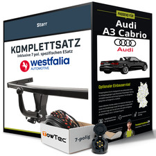 Anhängerkupplung WESTFALIA starr für AUDI A3 Cabrio +E-Satz (AHK und ES)