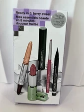 New CLINIQUE Ready in 5: Berry Sweet 5 Piece Makeup Gift Set for Lips & Eyes
