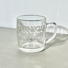 Dunkin' Donuts Anchor Hocking Clear Glass 12oz Coffee Mug 1980s USA Made