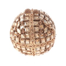 Gold Tone Alloy Metal Rhinestone Crystal Clutch Evening Bag HB6193-LCT