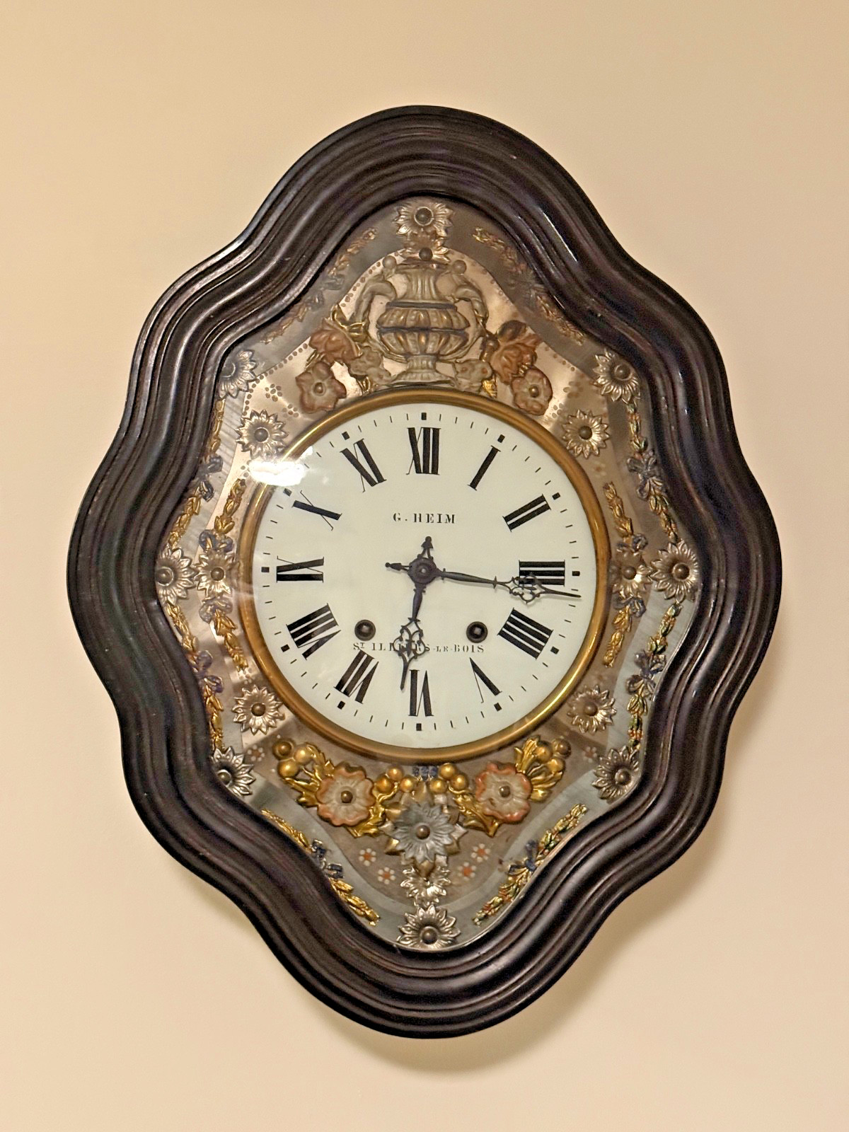 Antique - Oeil de Boeuf French wall clock circa mid 1880's