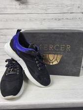 Mercer Amsterdam W3RD Black/Blue Suede Trainers Mens Size 9. PS