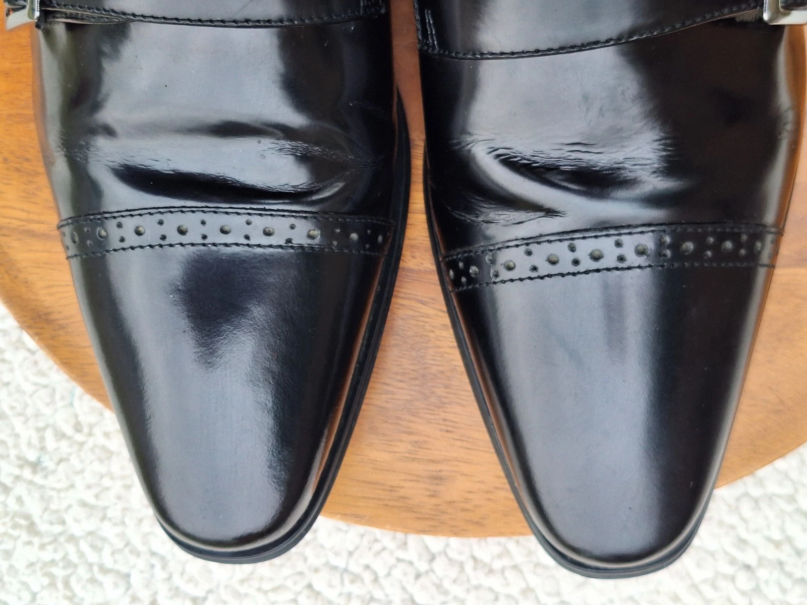 Scarpe eleganti Versace Collection doppio cinturino monkstrap punta cappuccio pelle nera tg 43 10