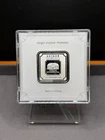 Geiger Edelmetalle Silver Bar 1oz Square in Plastic Assay Capsule Some Toning