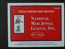 2018 NATIONAL MAH JONGG LEAGUE RULES  CARD (4  1/2 X 6)