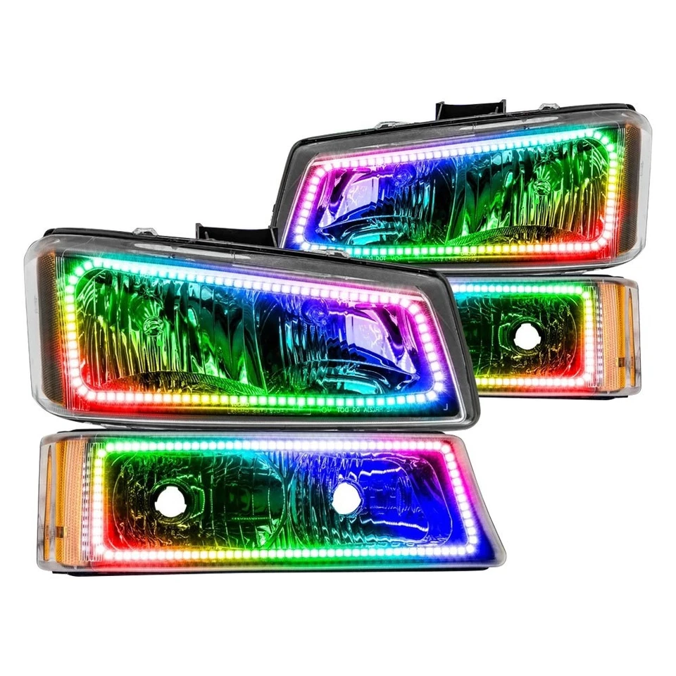 Oracle Square ColorSHIFT Halo Lights Kit For Chevrolet Silverado 2003-2006 Foto 2 de 3