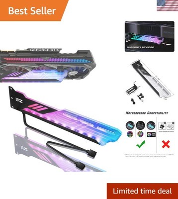 Durable RGB Video Card Support Bracket - Enhances GPU Performance & Aesthetics