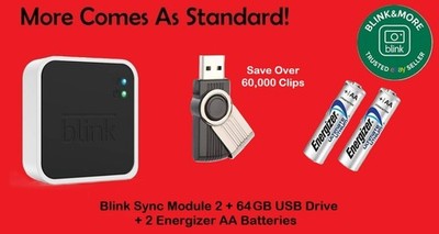 Blink Sync Modul 2 mit 64GB USB-Laufwerk + 2 Energizer Ultimate Lithium Batterien