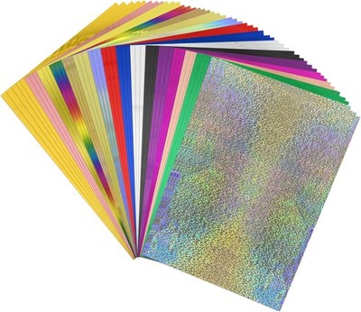 50Sheets Reactive Foil Transfer Foil Paper 7.9x11.4inch A4 Hot Foil Paper Rolls