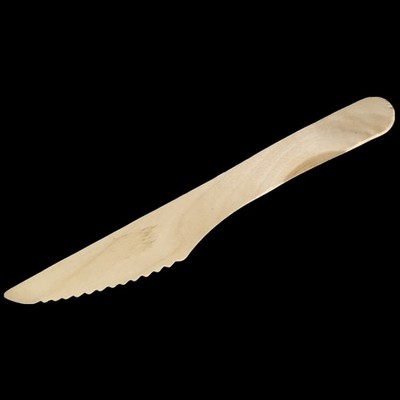 1000 Stück Holz Einweg Messer 16,5cm -Straßenfeste, Imbisse, Catering oder Party