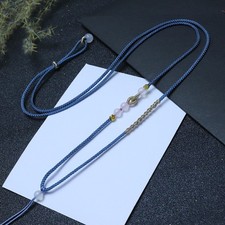 1 Pendant Rope Agate Beads Woven Handmade Adjustable Necklace Rope