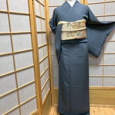 6796 Japanese Plain Kimono Vintage Womens Silk Fabric Robe Kimono only sold