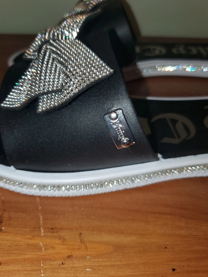 Sandalias Juicy Couture negras con lazo de estrás Yolox 10 M negras blancas brillantes verano Foto 4 de 4