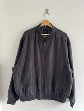 Vintage City Collection Black 100% Silk Unisex Bomber Jacket 2XL-3XL