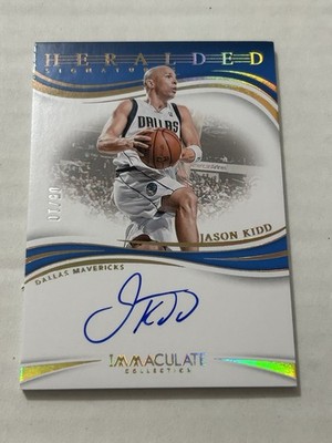 2023-24 Panini Immaculate Jason Kidd 5/10 Heralded Gold On Card Auto Mavericks