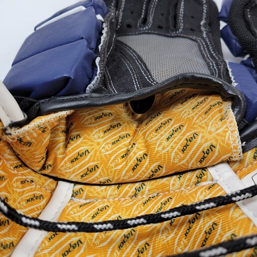Guanti Warrior Meteor VaporTek Lacrosse Hockey Taglia 12" Blu Scuro Bianco Navy - Foto 7 di 12