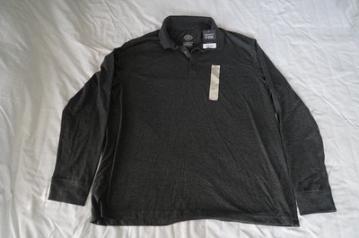 St Johns Bay mens Gray Super Soft 3 button pullover long sleave shirt NWT