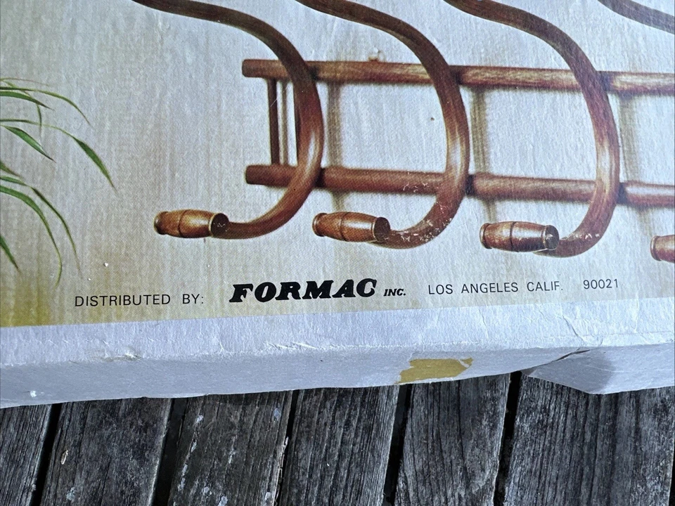 Perchero de pared de madera curvada estilo Thonet vintage de los años 70 montado en caja original Foto 2 de 4