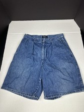 Polo By Ralph Lauren Vintage 90s Pleated Denim Shorts USA Size 30 Beach