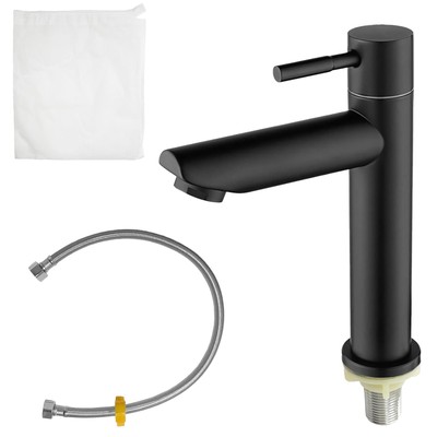 Badarmatur Schwarz Wasserhahn Kaltwasserküche aus Edelstahl mit...