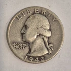 1942 P Washington Quarter - Circulated- Good Condition