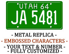 Utah 1964 METAL EMBOSSED License Plate Personalized Custom Car Auto REPLICA