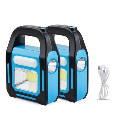 2 Pack Solar Lantern Camping Essentials Accessories Lights, LED Lantern Flash...
