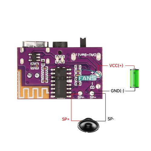 5pcs Type-C DC3.5V-5V 5W Mono Audio Amplifier Bluetooth Decoding Board TWS 3.5mm - Picture 7 of 20