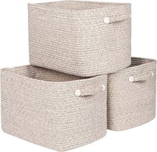 Storage Baskets for Organizing 15  x11  x10  Rope Storage Baskets with Handles