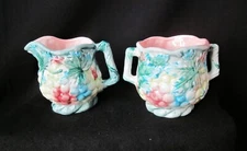 Vintage The Haldon Group Raised Grape Pattern Cream & Sugar Set -1989 -Japan