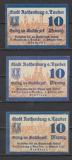 Rothenburg - City - 3x Emergency Money - L 1112.a - G/M 1142.1 - Complete Lot
