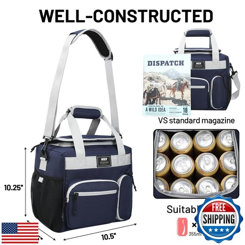 MIER Large Lunch Box for Men Women Adult Insulated Soft Sided Cooler 24 Can L - Picture 4 of 5