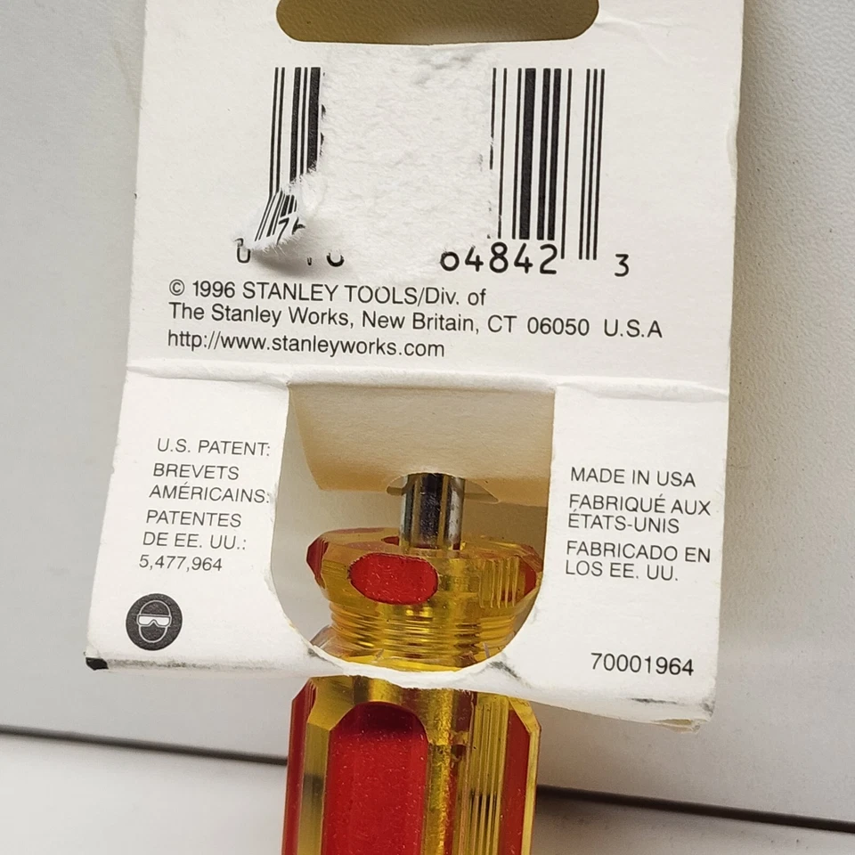 Vintage STANLEY 64-842 USA Flat Heat Screwdriver Short Stubby 3.5 Inch NOS - Image 3 of 3