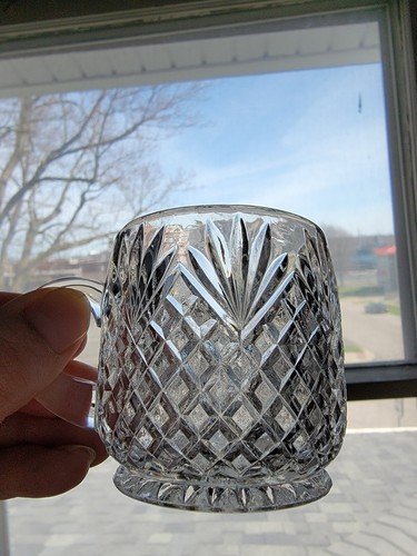Clear US Glass Child Size Mug w/ Handle Flat Diamonds Pineapple Fan Cup US 15041 - Picture 7 of 7