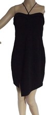 Express 8 Black Halter Crisscross Spaghetti Strap Sheath Dress asymmetrical m