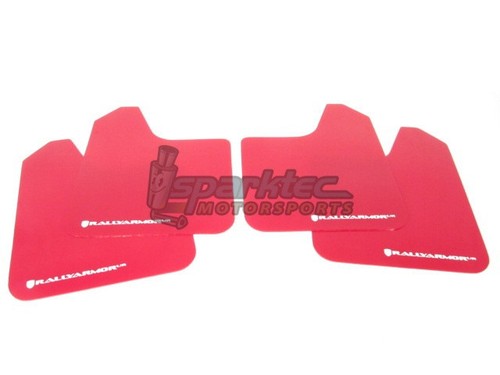 Rally Armor Universal UR Mud Flaps Red with White Logo Car/Truck/SUV ALL NEW - Picture 4 of 4