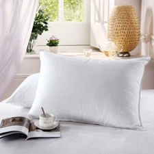 White Down Pillow 500 Thread Count Neck Support Medium Or Firm Support 