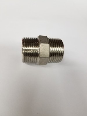 STAINLESS STEEL HEX CLOSE NIPPLE 1/4'' NPT HN-025