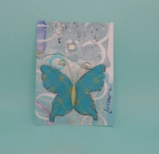 ORIGINAL ART HAND PAINTED BUTTERFLY ABSTRACT BACKGRND COLORFUL US BY SUE FURROW