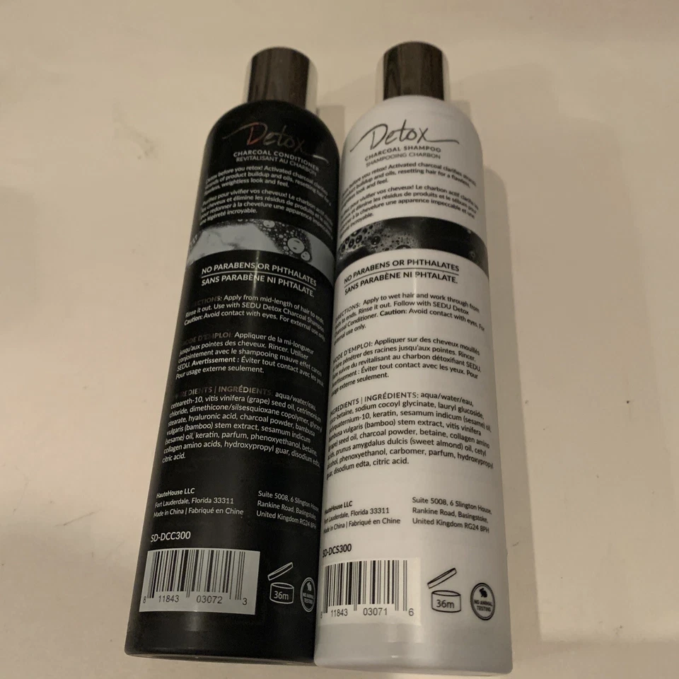 Paquete de 2 champú y acondicionador clarificante de carbón Sedu Detox de 10,1 oz Foto 4 de 4
