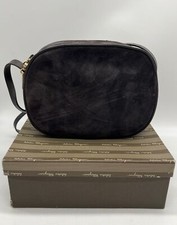 Salvatore Ferragamo Vintage Grey Suede Crossbody Bag