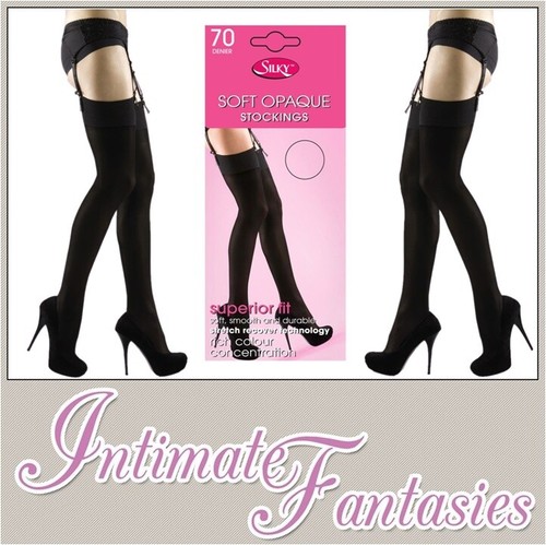 Medias Negras Opacas Sexy Microfibra Suave Gruesas 70 Denier 0ne Talla 8 10 12 14 - Imagen 2 de 18