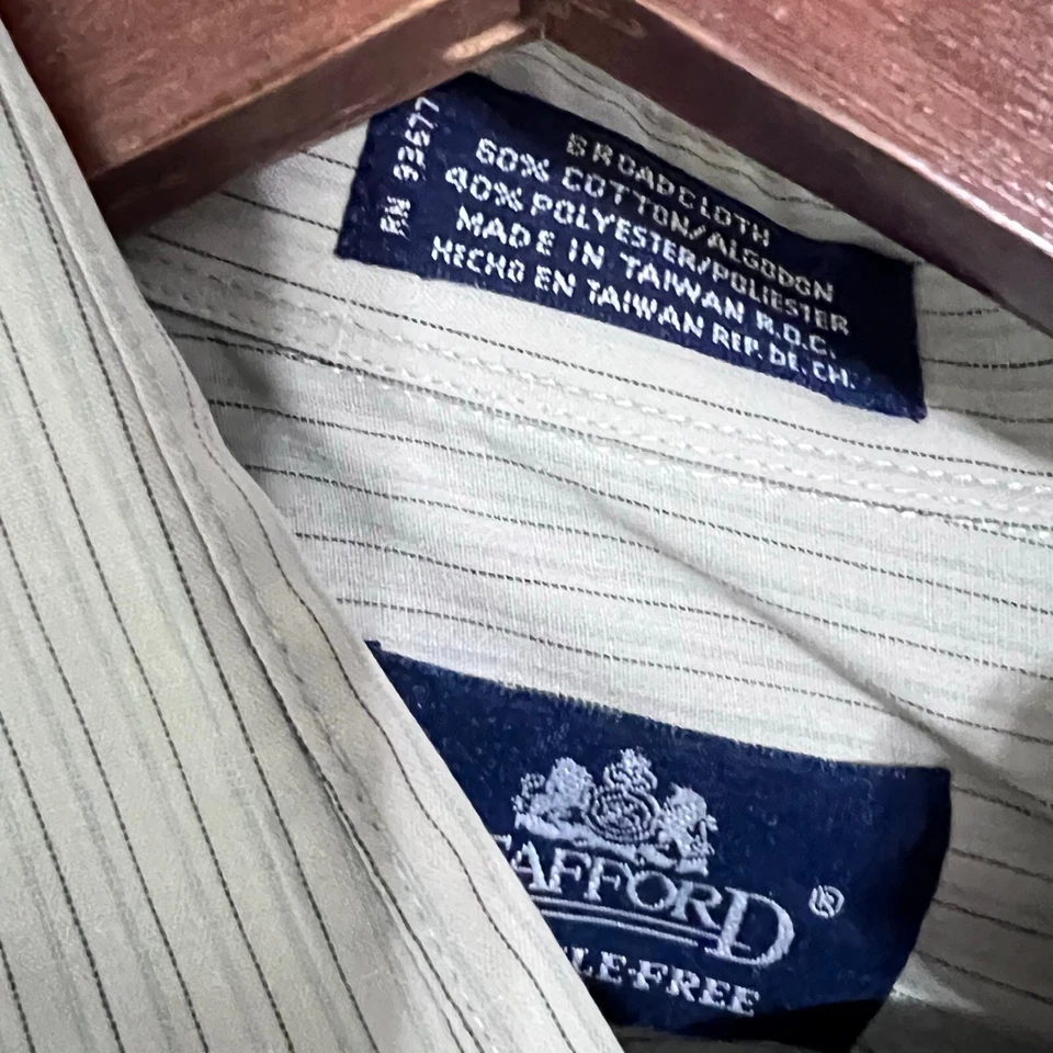 Camisa de vestir Stafford para hombre talla 15,5 34/35 gris tela ancha sin arrugas Foto 2 de 4