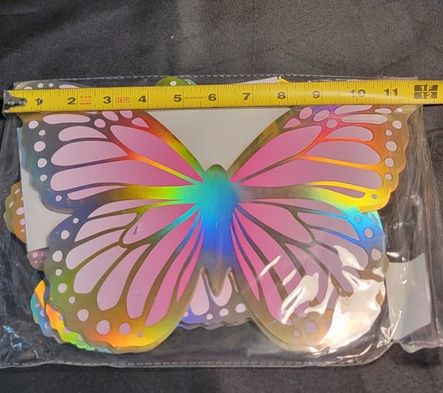 New Butterfly 36pc Party Decorations Fairy Garden (18pair) Iridesent Multi-size - Picture 7 of 11