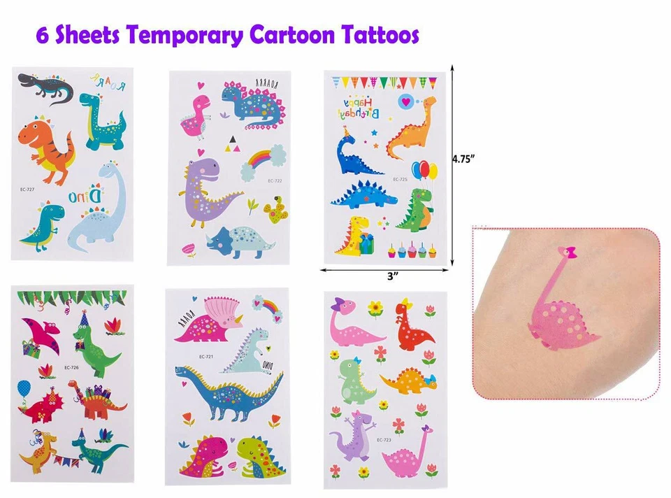 Reusable Dinosaur Straws--Dinosaur Birthday Party Supplies 24 Straws + 6 Tattoos - Image 3 of 4