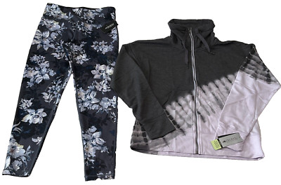 Ideology 7/8 Leggings And Full Zip Sweatshirt Pockets Womens Size S Multicolor