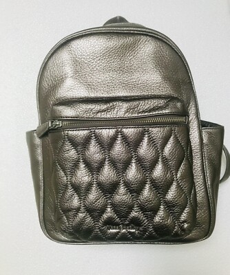 Vera Bradley Leighton Backpack Silver Genuine Leather Mini Purse