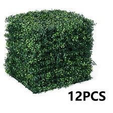 12Pack 20"x 20" Grass Wall Panels Artificial Boxwood Panels Privacy Hedge Screen