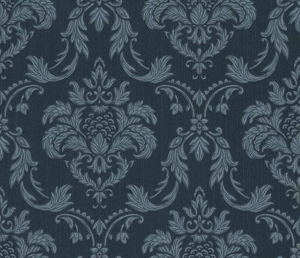 Rasch Textil Tapete Vlies Liaison 078069 Dunkelblau Silber Stylisch Barock-image