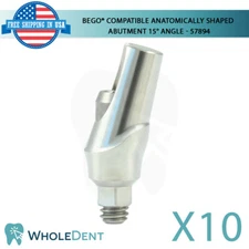 10 BEGO® Compatible Anatomically Shaped Abtment 15° Angle 57894 Titanium Dental